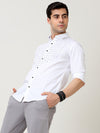 Lavish Fancy Print Shirt - Striped Elegance with Handstitch Buttons