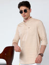 Traditional Plain Beige Solid Kurta