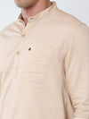 Traditional Plain Beige Solid Kurta