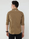 Premium 30's Laffer Twill Brown Cotton Shirt - Slim Fit, Casual Style