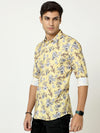 Premium Pale Yellow foral Digital Print Shirt