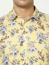 Premium Fancy Light Yellow Flowers Digital Print Shirt