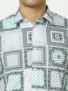 Premium Light Blue Floral Checked Digital Print Shirt: A Fusion of Style and Sophistication