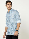 Premium Fancy Light Blue Digital Print Shirt