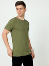 Basic Green Plain T-Shirt | Slim Fit, Casual Style