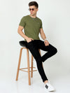 Basic Green Plain T-Shirt | Slim Fit, Casual Style