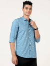 Elevate Your Casual Style with Our Fancy Print Casual Blue Shirt