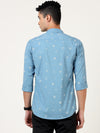 Elevate Your Casual Style with Our Fancy Print Casual Blue Shirt