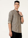 Elevate Your Style with our Superior Milange Brown Stripes Shirt