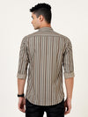 Elevate Your Style with our Superior Milange Brown Stripes Shirt