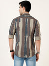 Lycra Digital Print Brown Shirt - Stylish and Vibrant