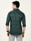 Premium Green Self Satin Checks Shirt - Elegant Partywear