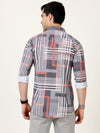 Imported Giza Digital Grey Print Shirt - Contemporary Elegance