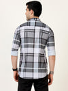 Stylish Grey Fancy Checked Shirt - Casual Comfort in Blended Cotton