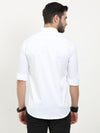 Premium Party Wear Solid White Shirt - Slim Fit, Spread Collar, Printed Pattern