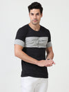 Classy Black Fearless T Shirt - Stylish Men's Casual Slim Fit Tee