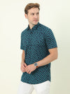 Elevate your casual style with the Fancy Dotted Designed Funky Half Sleeve Shirt.