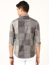 Digital Print Grey Shirt - Blended Cotton Lycra, Full Sleeve, Slim Fit