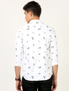 Exceptional Satin Digital Print White Shirt: Timeless Elegance with Artistic Detail