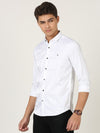 Premium White Self Satin Checks Shirt - Blended Cotton Satin for Elegant Partywear