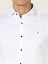 Premium White Satin Checks Shirt - Blended Cotton, Full Sleeve, Slim Fit