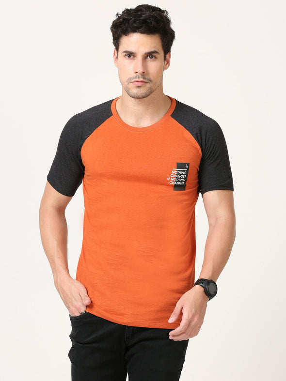 Slim Fit Orange Crew-Neck T-Shirt | Casual Style, Simple Design