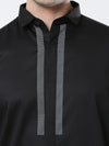 Premium Black Reflector Pointed Shirt | Cotton | Slim Fit | Printed Pattern | Casual Style