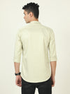 Stylish Greenish Yellow Self Satin Dot Print Cotton Shirt | Casual Slim Fit
