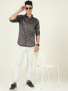 Premium Grey Self Satin Checks Shirt - Sleek and Stylish