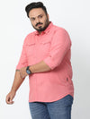 Zesi Murky Pink Shirt - Cotton, Slim Fit, Spread Collar