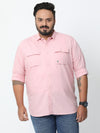 Fervid Pink Duo Pocket Shirt - Stylish Cotton Casual Wear for Men