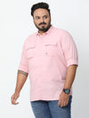 Fervid Pink Duo Pocket Shirt - Stylish Cotton Casual Wear for Men