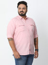 Fervid Pink Duo Pocket Shirt - Stylish Cotton Casual Wear for Men