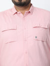 Fervid Pink Duo Pocket Shirt - Stylish Cotton Casual Wear for Men