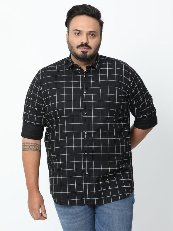 Structured Black Shirt - Stylish Printed Cotton Slim Fit Casual Wear