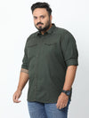 PREMIUM CHECKED BLENDED COTTON GREEN SHIRT