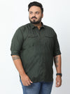 PREMIUM CHECKED BLENDED COTTON GREEN SHIRT