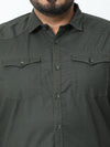 PREMIUM CHECKED BLENDED COTTON GREEN SHIRT