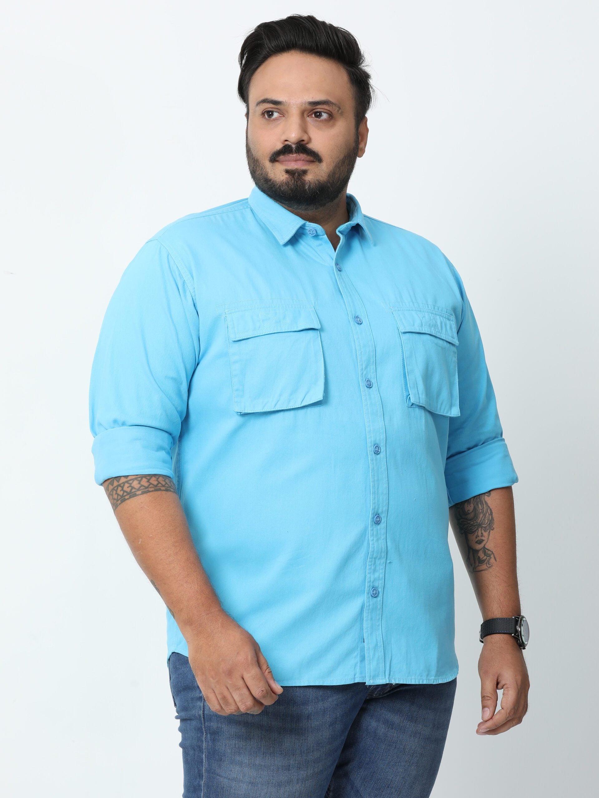 Zesi Murky Blue Shirt - Stylish Printed Cotton Casual Wear for Men