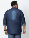 Caliginous Dark Faded Denim Shirt - Stylish Printed Cotton Slim Fit Casual Wear