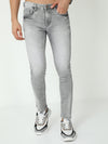 Pearly Light Grey Lycra Slim Fit Jeans - Stylish and Comfortable Men's Denim