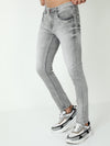 Pearly Light Grey Lycra Slim Fit Jeans - Stylish and Comfortable Men's Denim