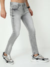 Pearly Light Grey Lycra Slim Fit Jeans - Stylish and Comfortable Men's Denim