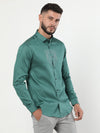 Fashionable Green Shirt | Cotton | Slim Fit | Printed Pattern | Casual Style